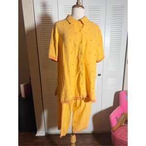 Denim & Co | Women’s | Short’s Outfit | L | Y2K Creamsicle Two Piece Set